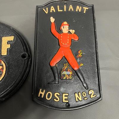 Cast Iron Fireman Plaques