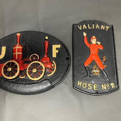 Cast Iron Fireman Plaques