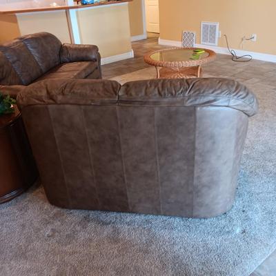 BENCHCRAFT FAUX LEATHER LOVESEAT