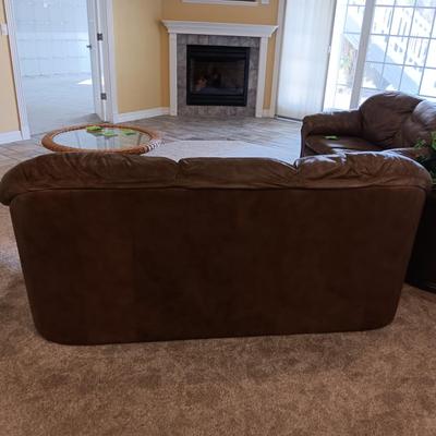 BENCHCRAFT FAUX LEATHER SOFA