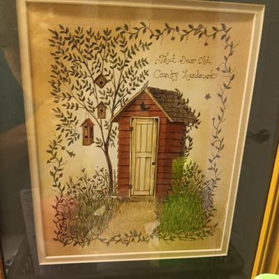 OUTHOUSE BATHROOM DECOR AND SOME TOILETRIES