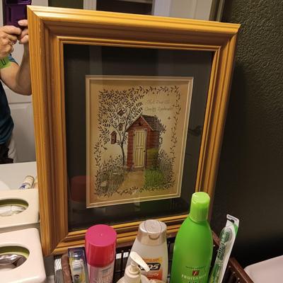 OUTHOUSE BATHROOM DECOR AND SOME TOILETRIES