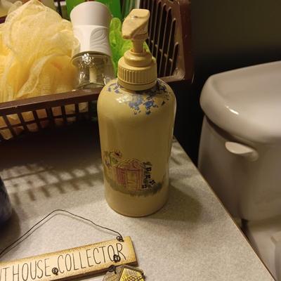 OUTHOUSE BATHROOM DECOR AND SOME TOILETRIES
