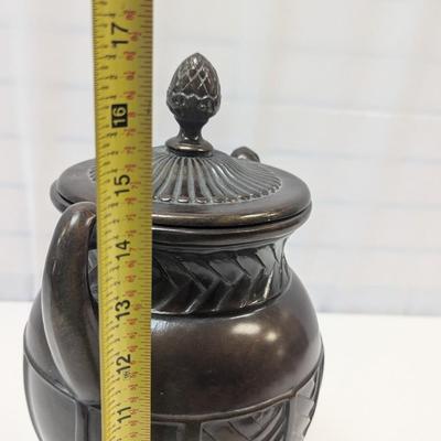 Large Cast Metal Urn With Lid