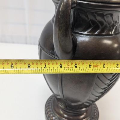Large Cast Metal Urn With Lid
