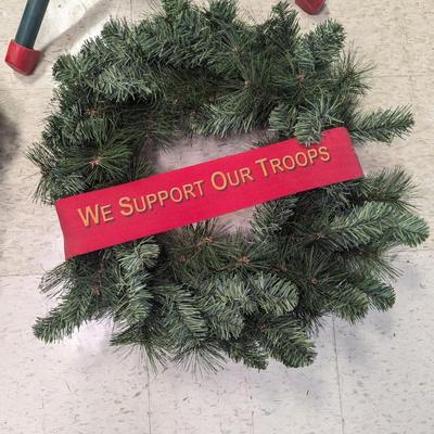 Christmas Wreaths and Metal Tree Stand
