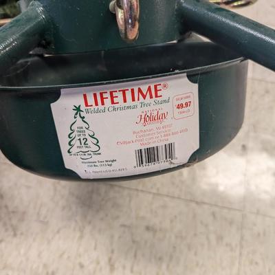 Christmas Wreaths and Metal Tree Stand