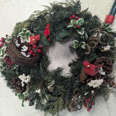 Christmas Wreaths and Metal Tree Stand