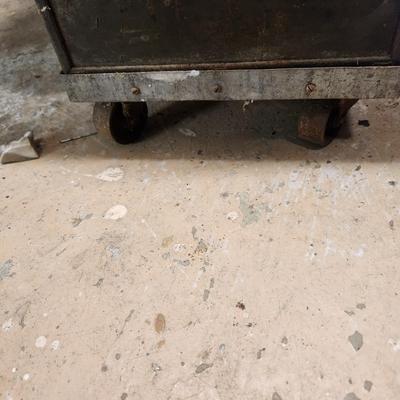 Vintage Tool Box on Casters Loaded Bonney Craftsman Plumb Stanley Billings and others