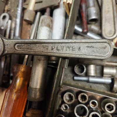 Vintage Tool Box on Casters Loaded Bonney Craftsman Plumb Stanley Billings and others