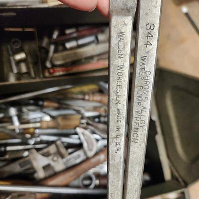 Vintage Tool Box on Casters Loaded Bonney Craftsman Plumb Stanley Billings and others