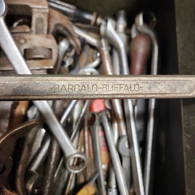Vintage Tool Box on Casters Loaded Bonney Craftsman Plumb Stanley Billings and others