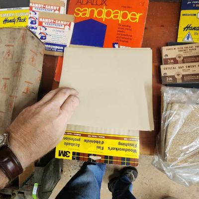 Large Lot Sandpaper w Storage Shelf