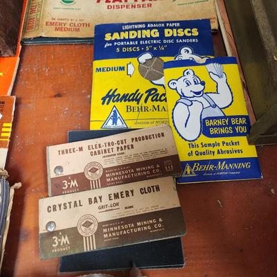 Large Lot Sandpaper w Storage Shelf