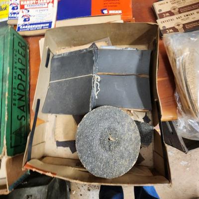 Large Lot Sandpaper w Storage Shelf