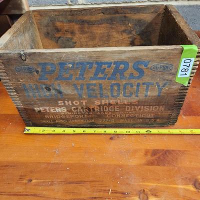 Peters 16ga High Velocity Shot Shells Wooden Ammo Box