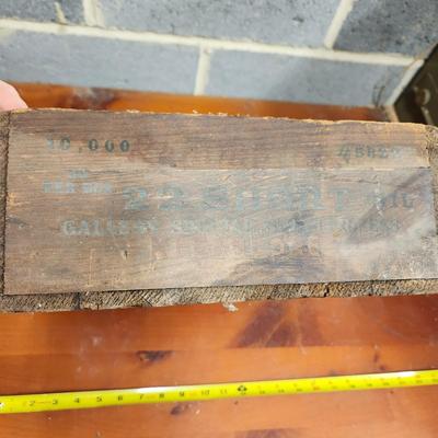 Remington 22 Short Wooden Ammo box Gallery Special Spatter-less