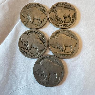 8 Antique Indian Head Buffalo Nickles