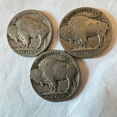 8 Antique Indian Head Buffalo Nickles