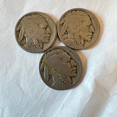 8 Antique Indian Head Buffalo Nickles