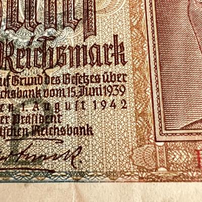 WWII Currency - 2 German Reichsbanknotes, 2 France Allied Military Money