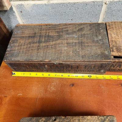 4 Vintage Wooden boxes National Carpet Tacks Remington Air Rifle shot