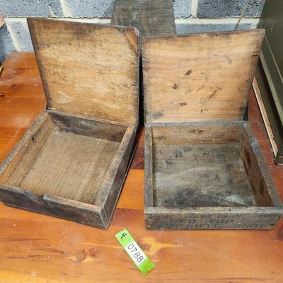 4 Vintage Wooden boxes National Carpet Tacks Remington Air Rifle shot