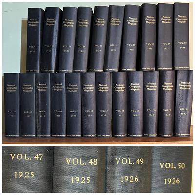 Antique National Geographic Book Set 1925-1937, Vol. 47-72