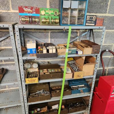 Large Hardware Tool Lot Shelves and Contents on the Shelves