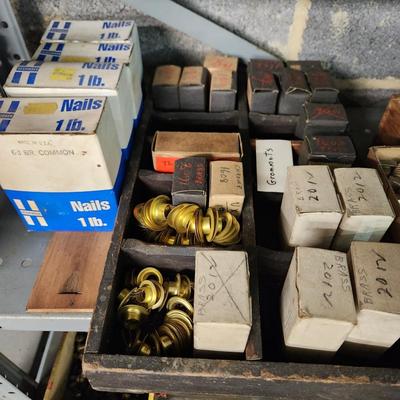 Large Hardware Tool Lot Shelves and Contents on the Shelves