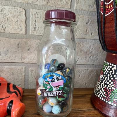Marbles and jar