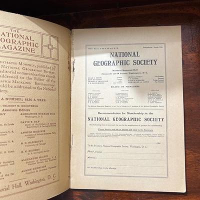 14 Antique National Geographic Magazines c. 1906-1907