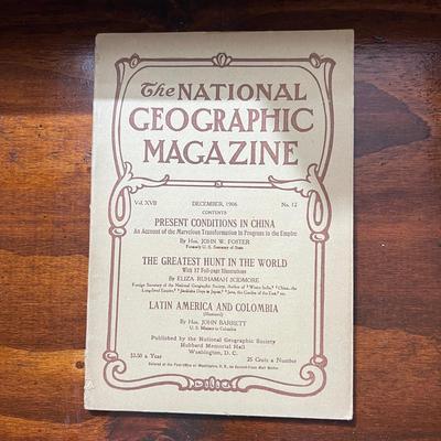 14 Antique National Geographic Magazines c. 1906-1907