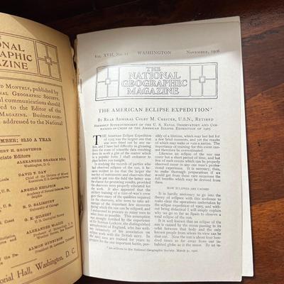 14 Antique National Geographic Magazines c. 1906-1907