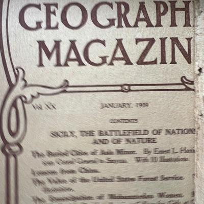 14 Antique National Geographic Magazines c. 1908-1909