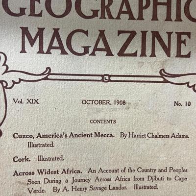 14 Antique National Geographic Magazines c. 1908-1909