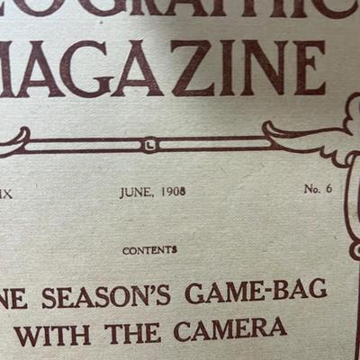 14 Antique National Geographic Magazines c. 1908-1909