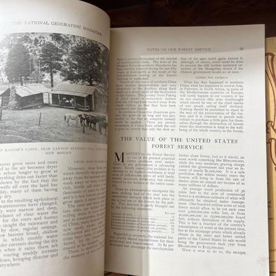 14 Antique National Geographic Magazines c. 1908-1909