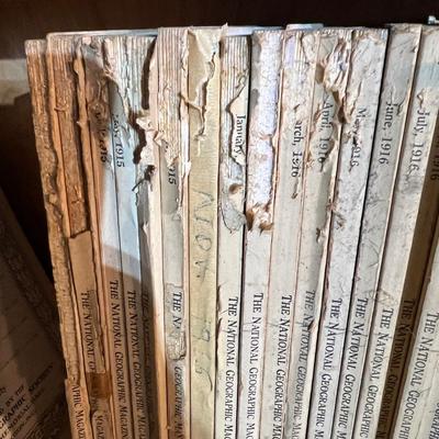 45 Antique National Geographic Magazines c. 1914-1918
