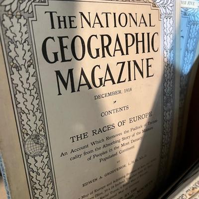 45 Antique National Geographic Magazines c. 1914-1918