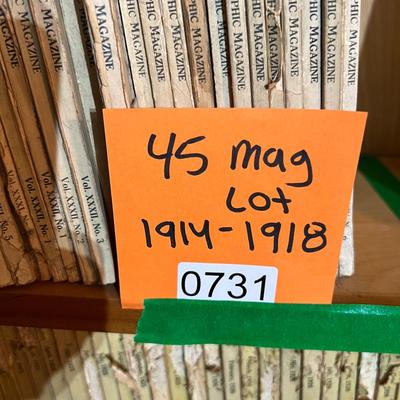 45 Antique National Geographic Magazines c. 1914-1918