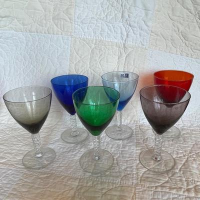 Multi color wine goblets