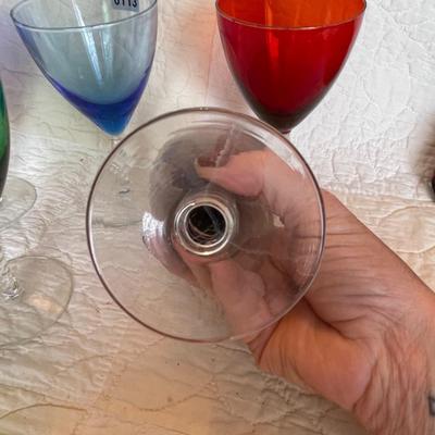 Multi color wine goblets