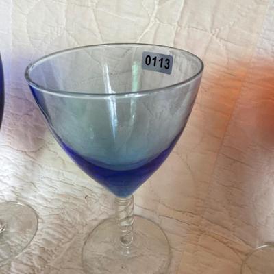 Multi color wine goblets