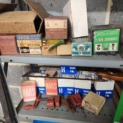 Large Hardware Tools Lot Shelving and Contents