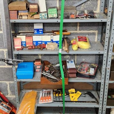 Large Hardware Tools Lot Shelving and Contents