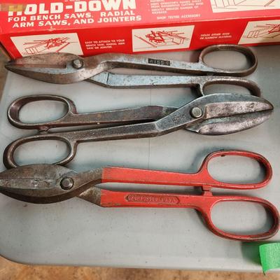 Tool Lot tin Snips Craftsman Hold Down, Sockets Sets, Weller Soldering Kit, Drill & driver bits