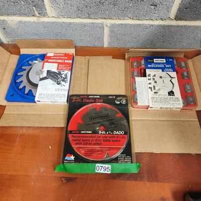 3 Sears Craftsman New, Molding Set, 6" Dado Set, 7" Adjustable Dado