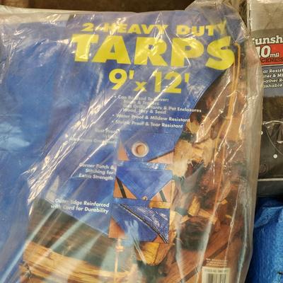 Lot of Tarps , Screen, New Pocket Hose