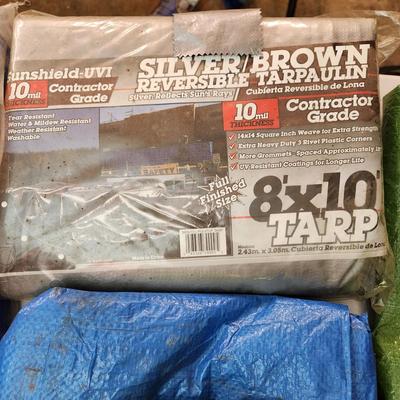 Lot of Tarps , Screen, New Pocket Hose